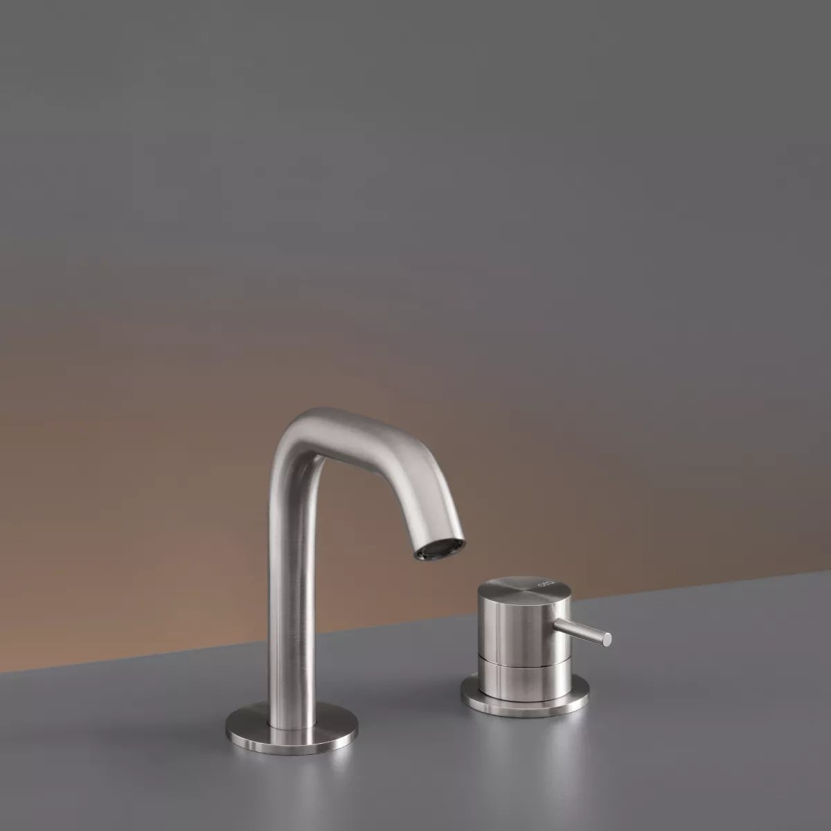 cea MIL 74 Zweiloch-Eingriffmischer mit Schwenkauslauf , H:130mm, edelstahl satiniert-MIL74S