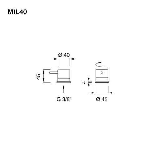 cea MIL 40 Tisch-Warmwasserventil, edelstahl satiniert-MIL40S