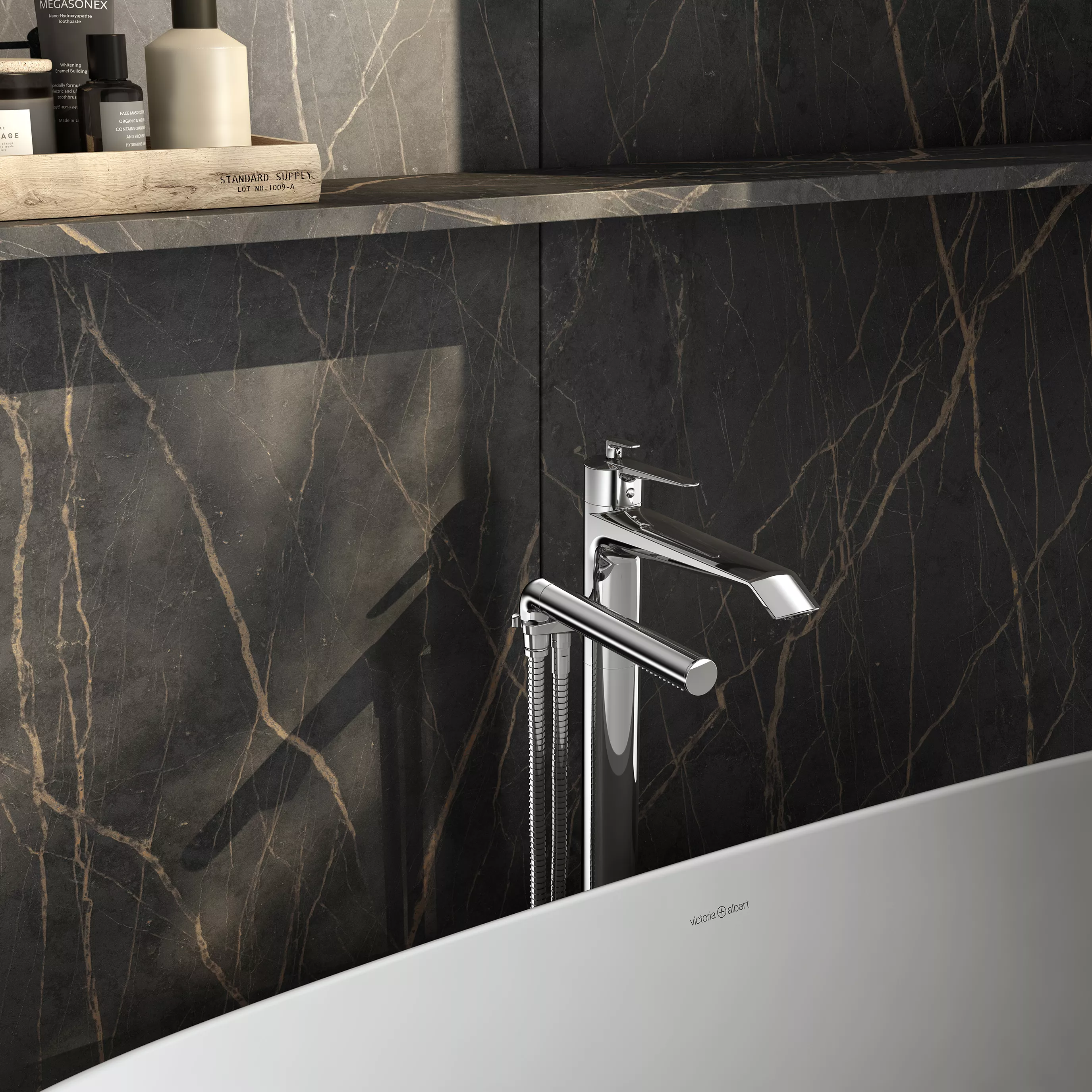 victoria + albert AMIATA freistehende Badewanne, 152x73x55cm-AMT1-N-SW-NO