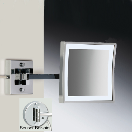 Windisch 99859/1 LED-Wandkosmetikspiegel, nickel satiniert-99859/1SNI3XD