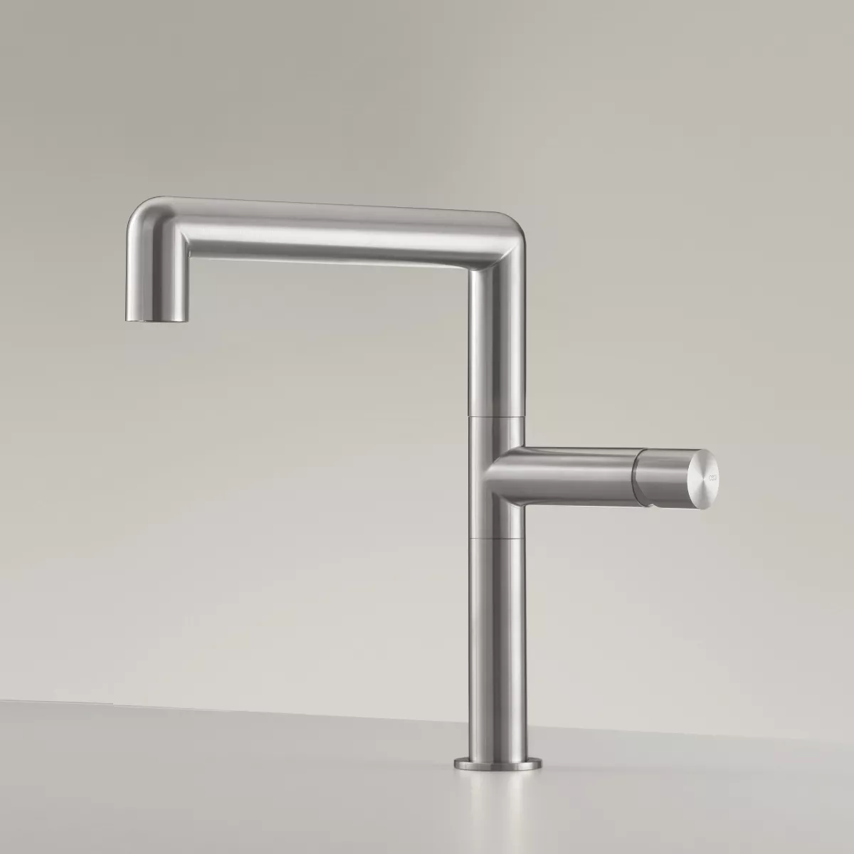 ceadesign CARTESIO Waschtisch-Eingriffmischer mit schwenkbarem Auslauf, Ausladung: 225mm, edelstahl satiniert-CAR02S