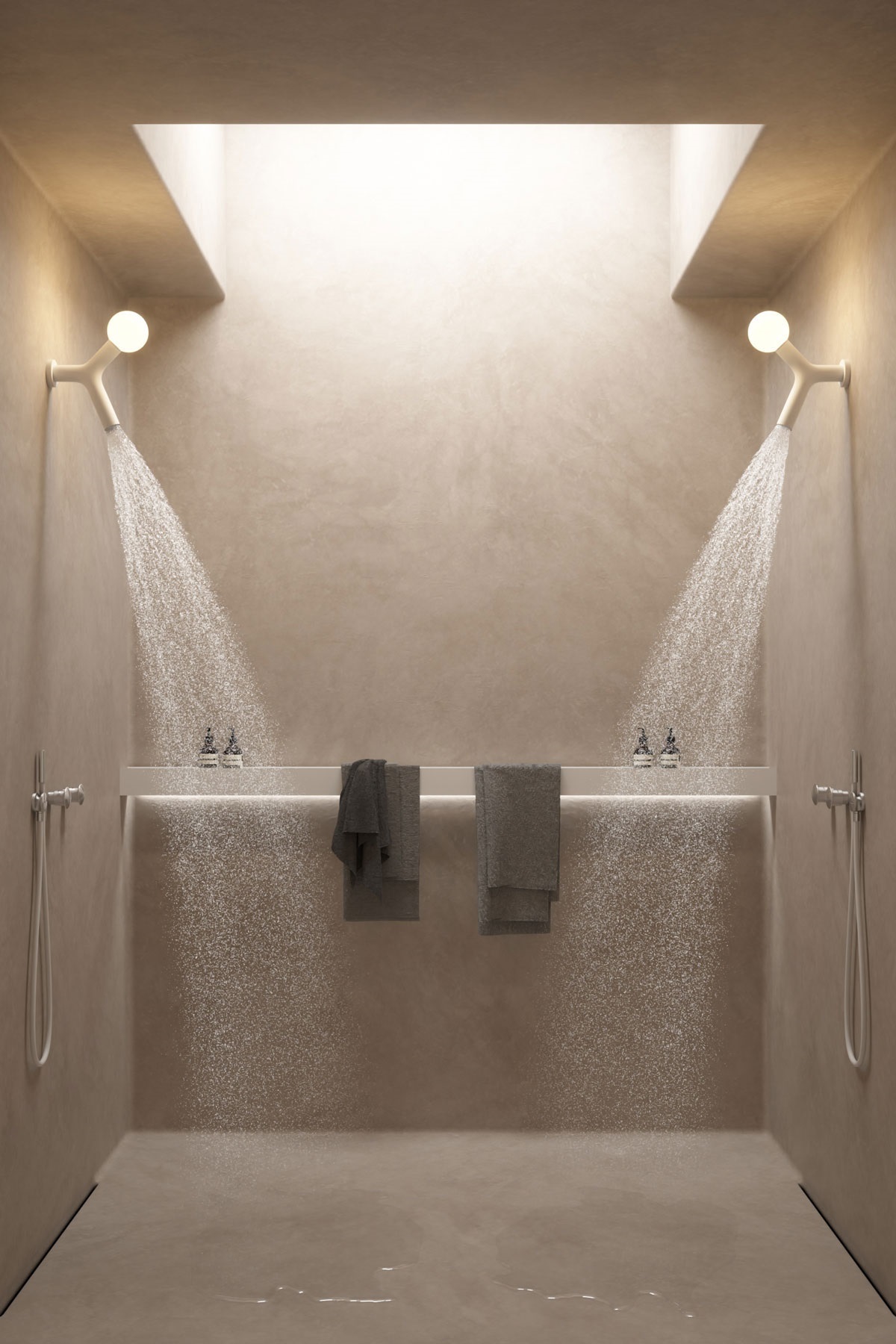 antoniolupi LETTERAMUTA beleuchtete Wandablage mit Ablaufschlitz - LEMUD11127-5-BIANCO-4000