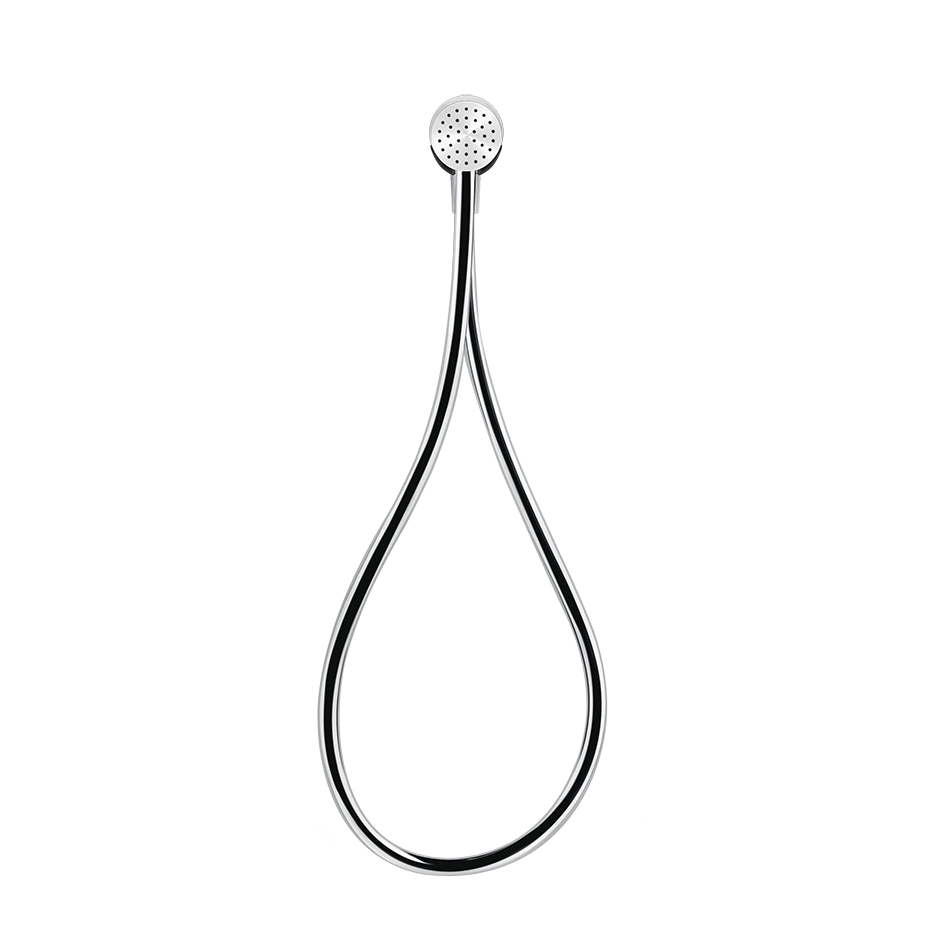 Gessi 316 Antikalk-Handbrause mit rundem Kopf zur Wandmontage, Schlauch 1,50m, mit magnetischem Halter und Wandanschlussbogen, 1/2 Anschluss, chrom - 63099031