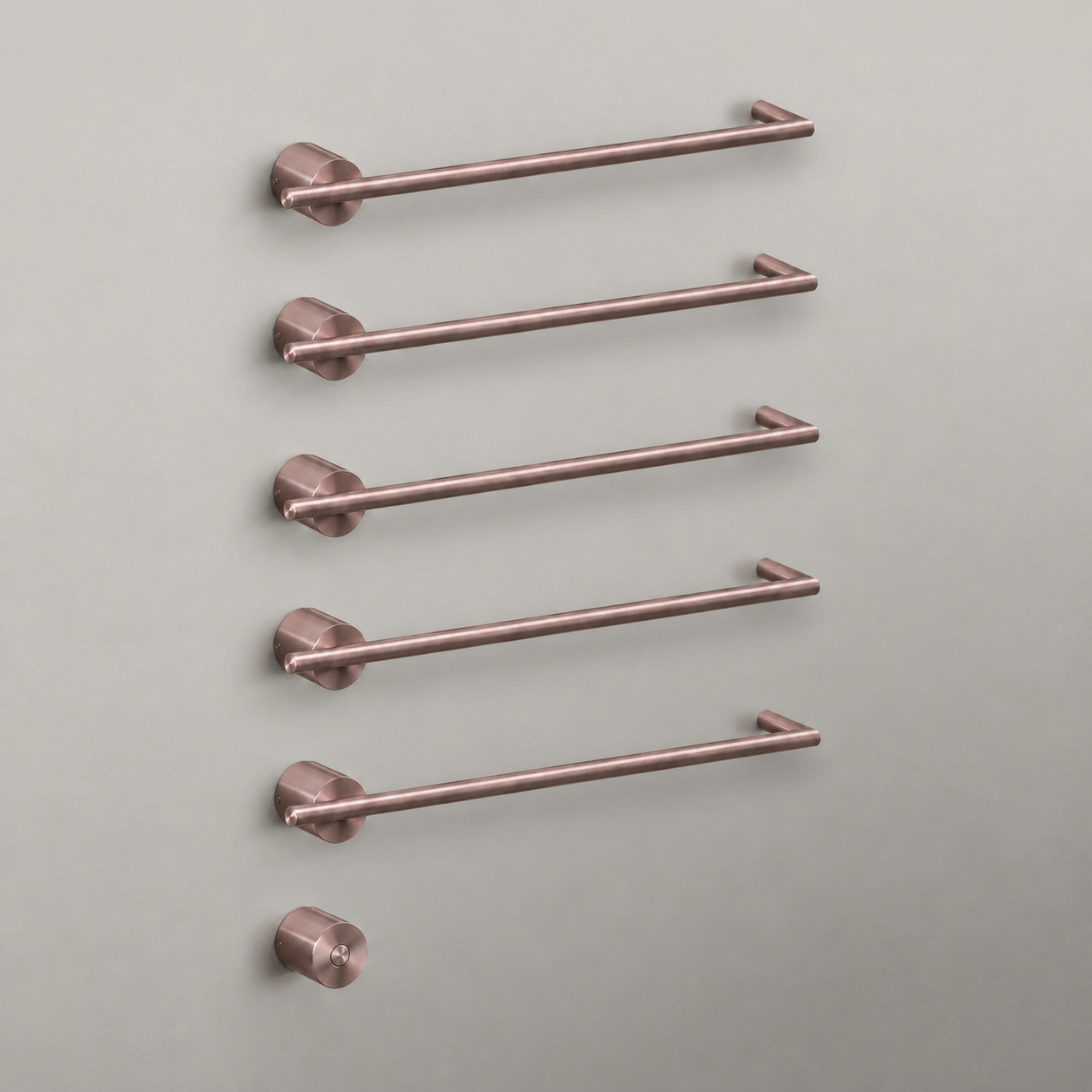 cea EQUILIBRIO elektrischer Handtuchwärmer mit 5 horizontalen Heizstäben mit Power-Taste, bronze satiniert - EQB15ZS