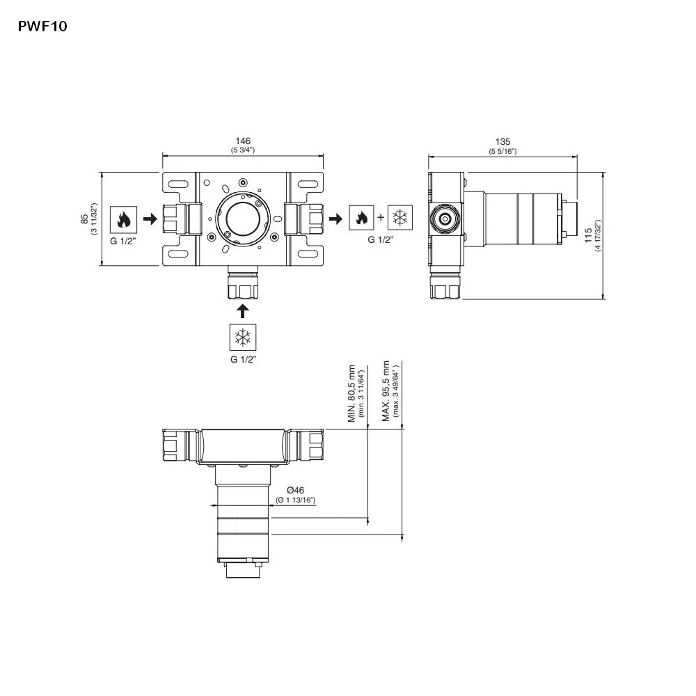 cea Unterputz-Einbauteil-PWF10