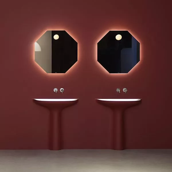antoniolupi CALICE Wandeinbaubecken, 81x38x85cm, mit LED-Beleuchtung-CALICEL