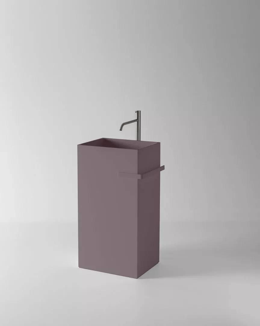 antoniolupi FUSTO freistehendes Waschbecken aus Colormood®, Breite: 45cm, Tiefe: 35cm, Höhe: 85cm, lackiert nach antoniolupi Farbkarte - FUSTO-4-DIV