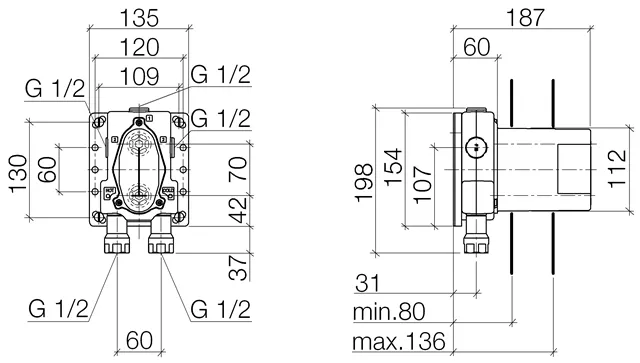 Dornbracht UP-Thermostat mit Vorabsperrung-3542697090