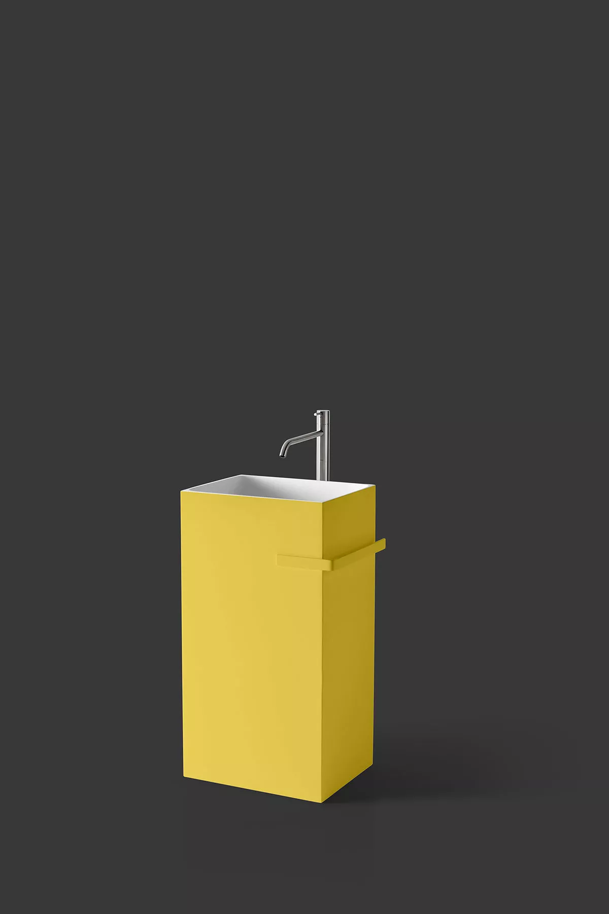 antoniolupi FUSTO freistehendes Waschbecken aus Flumood®, Breite: 45cm, Tiefe: 35cm, Höhe: 85cm, innen weiß matt, außen lackiert nach antoniolupi Farbkarte - FUSTO-5-DIV