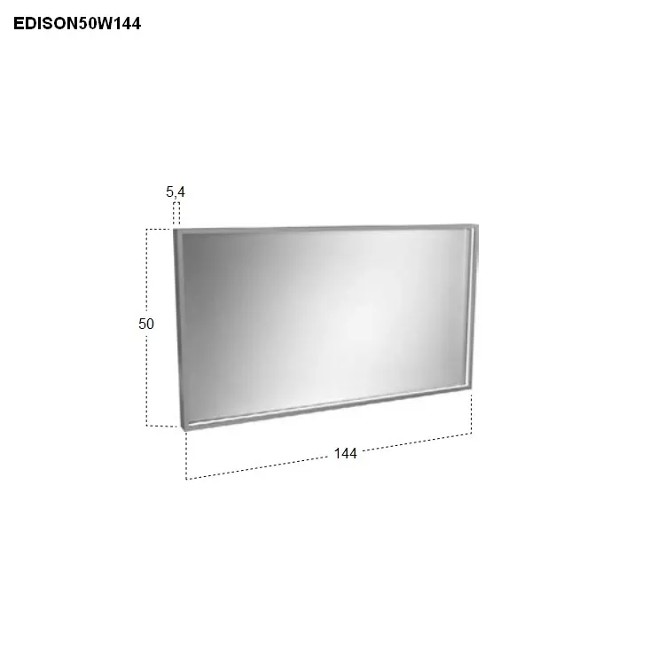 antoniolupi EDISON rechteckiger LED-Spiegel, H:50cm, B:144cm, Lichtfarbe:3000K, warmweiß-EDISON50W144_3000