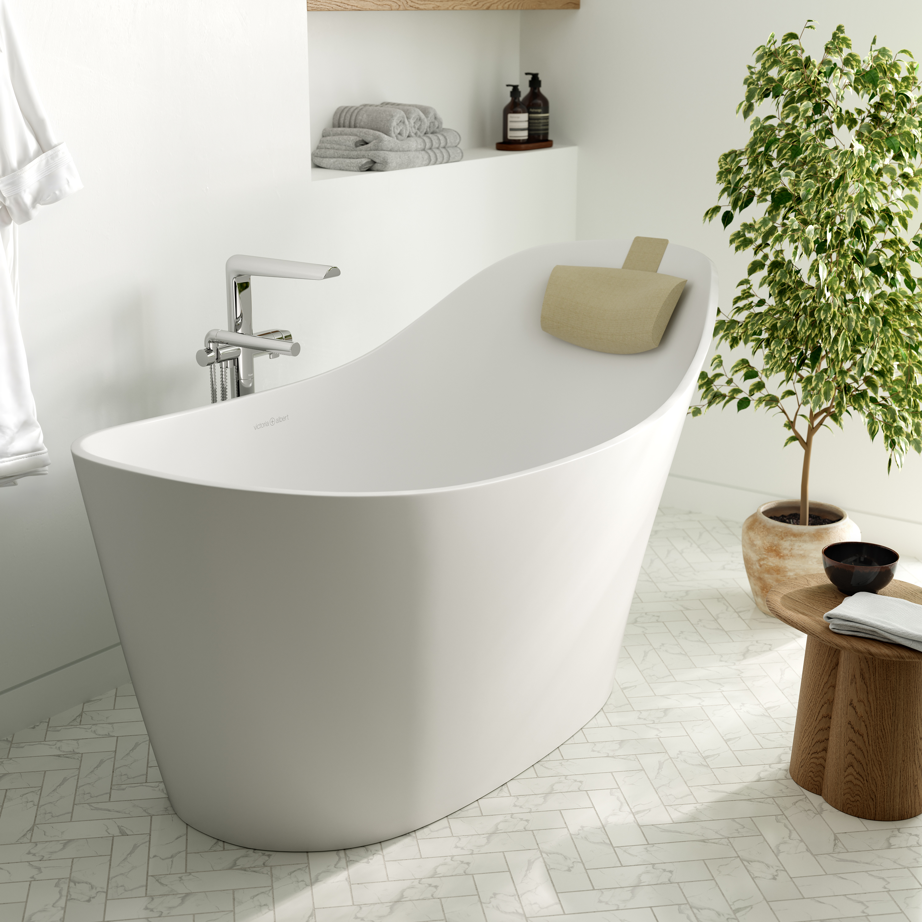 victoria + albert AMALFI freistehende Badewanne, 163x79x86cm-AML-N-SW-NO