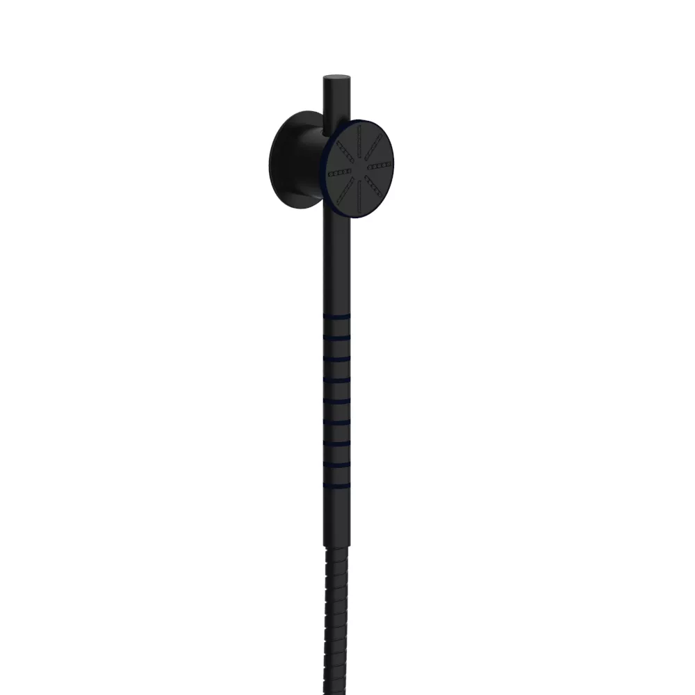 vola T60 Rundkopf-Handbrause mit Metallschlauch, schwarz matt-T60-27