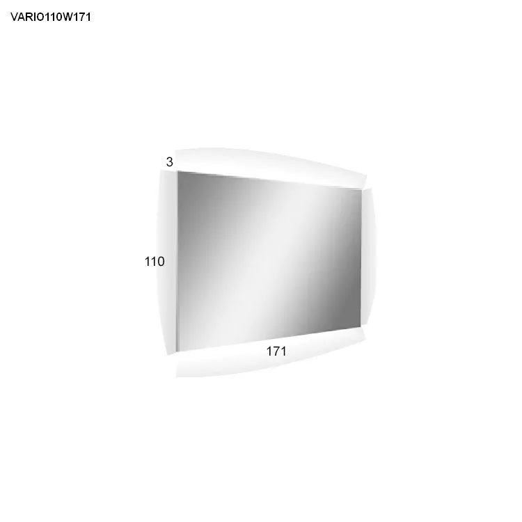 antoniolupi VARIO rechteckiger LED-Spiegel, H:110cm, B:171cm, Lichtfarbe:3000K, warmweiß-VARIO110W171_3000