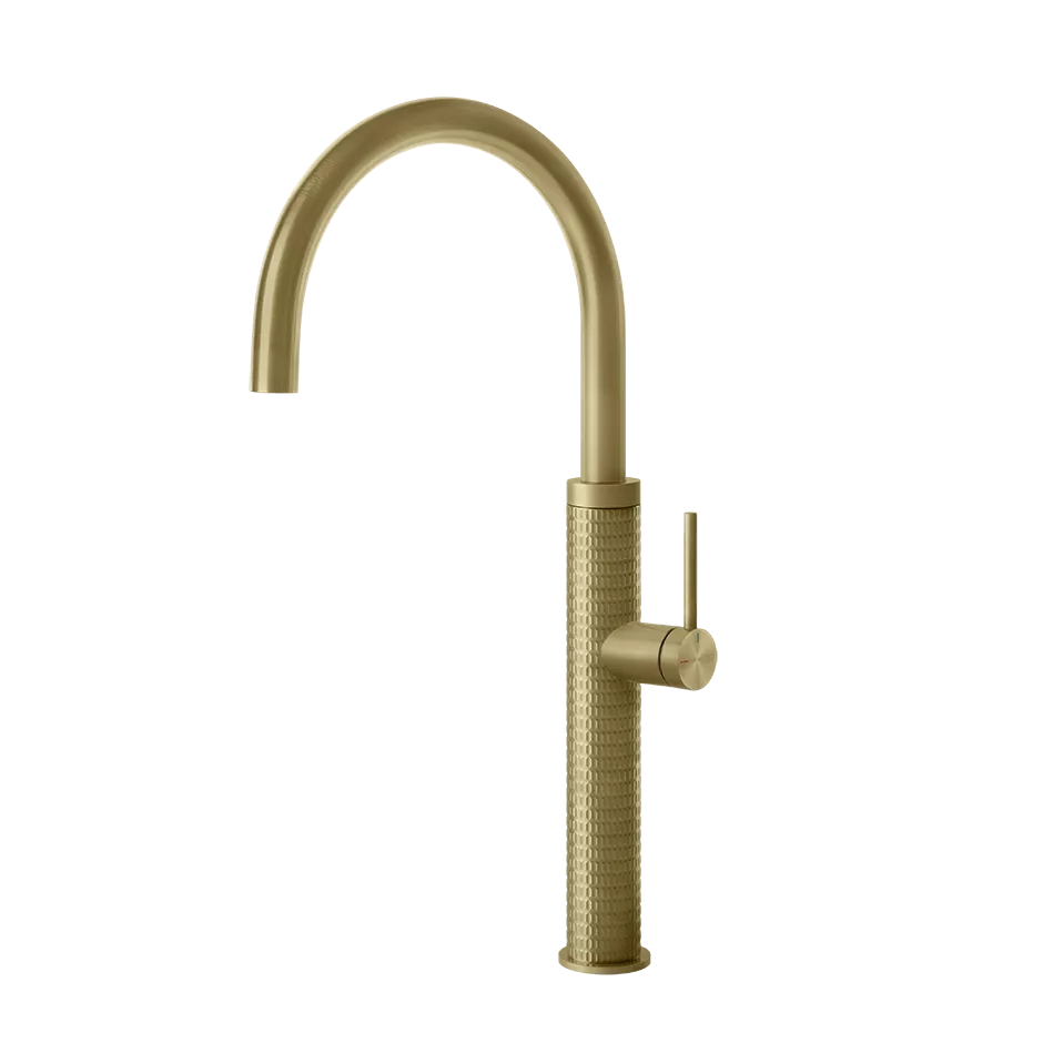 Gessi 316 Einhebelmischer mit Schwenkarm, Oberfläche MECCANICA, messing gebürstet PVD - 60018727
