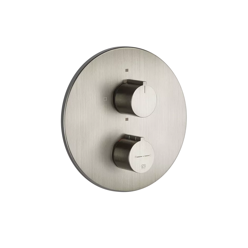 Gessi EMPORIO Außenteil für Thermostat zur Wandmontage, 1-Weg, mit runder Platte, Thermostatkartusche, Filter, Vorabsperrung und Rückflussverhinderer, Finox Optik - 38776149 Gessi EMPORIO Außenteil für Thermostat zur Wandmontage, 1-Weg, mit runder Platte, Thermostatkartusche, Filter, Vorabsperrung und Rückflussverhinderer, Finox Optik - 38776149
