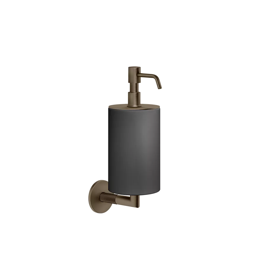 Gessi ANELLO Seifenspender zur Wandmontage, mit schwarzem Behälter, coffee bronze gebürstet PVD - 63714761