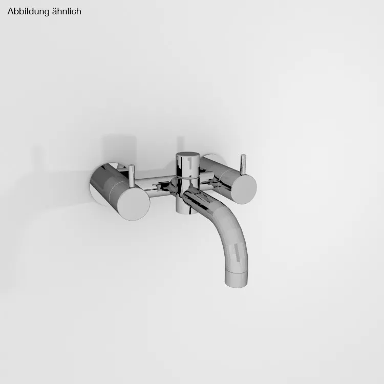 vola 1641-T2 Aufputz-Wannen-Zweigriffmischer, Ausladung:200mm, ohne Brausehalter und ohne Handbrause, Hebel:25mm, chrom-1641-T2-16