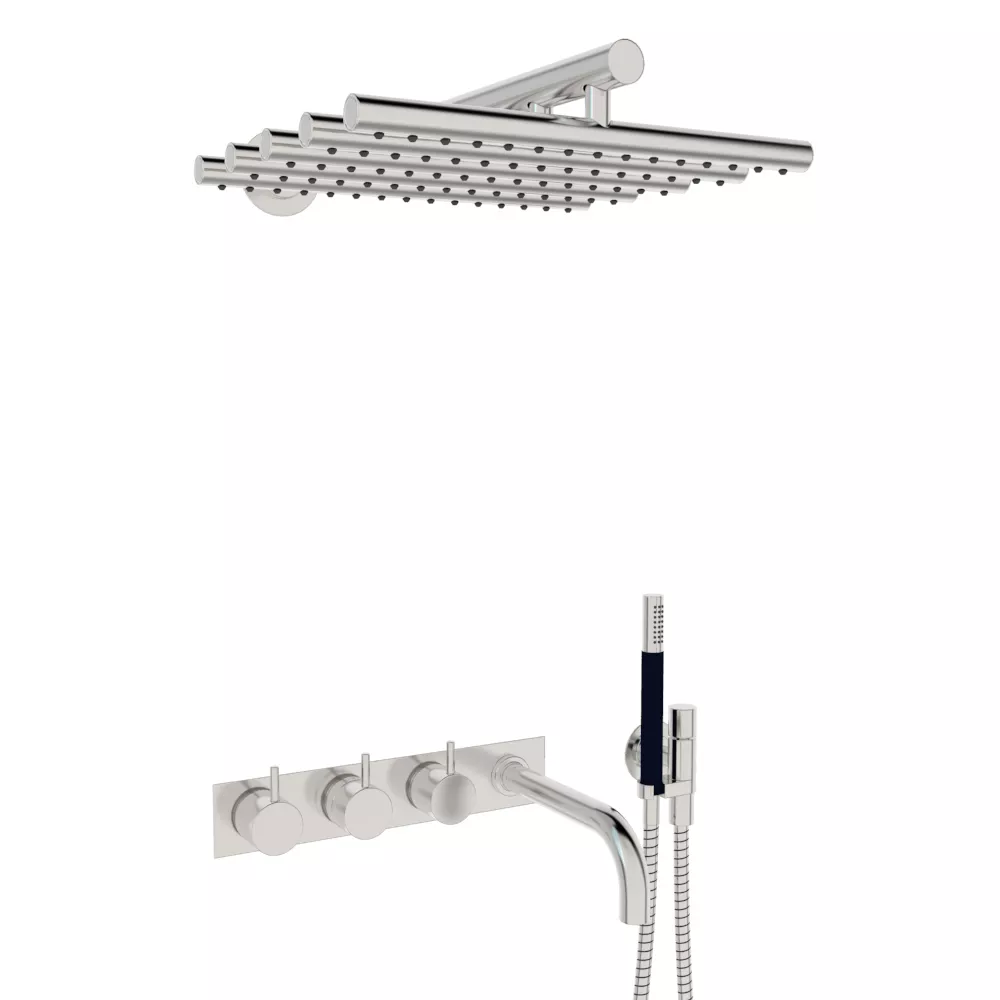 vola Combi-12 Unterputz-Wannen-Thermostat mit 3-Wege-Umstellung, Hebel:25mm, chrom-Combi-12-16