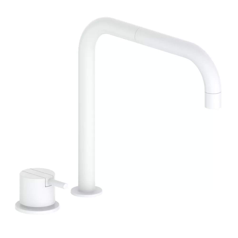 vola 590 Einhebelmischer ohne Ablaufgarnitur, Ausladung:200mm, Hebel:25mm, weiß matt-590-28