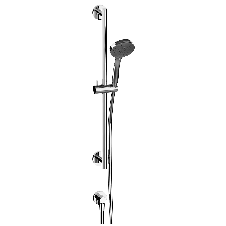 Gessi EMPORIO Brausestange zur Wandmontage, Stichmaß: 600mm, mit Wandanschlussbogen, Schlauch 1,50m, Antikalk-Handbrause und runder Rosette, 1/2 Anschluss, chrom - 47310031