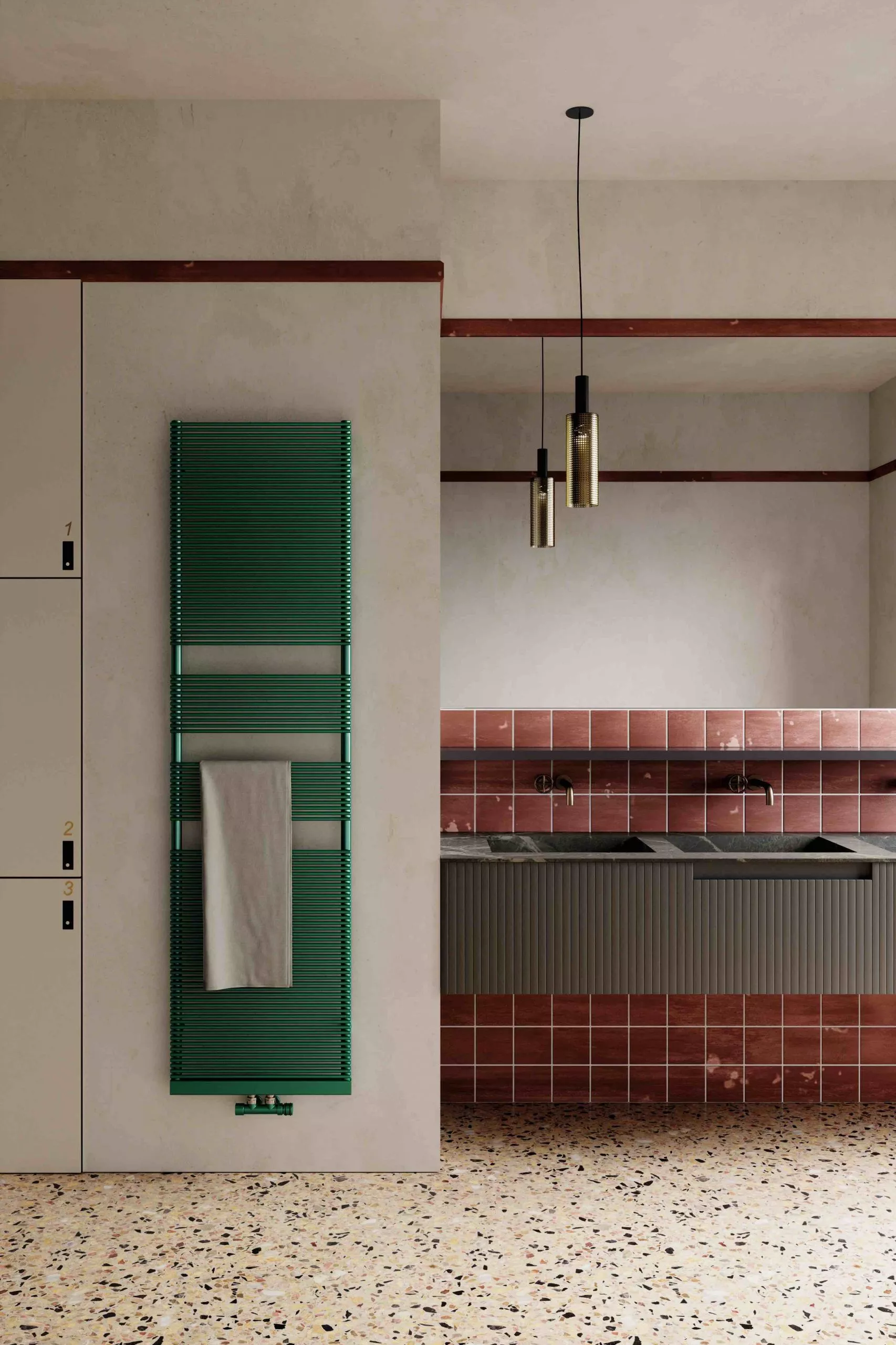 Tubes Radiatori BATH 10 elektrischer Handtuchwärmer mit Design-Verschlusskappe und Standard-Halterung, Breite: 60cm, Höhe: 181cm, galvanisierte Oberfläche nach Kategorie G5-BA10ELG#180060T0ST-G5