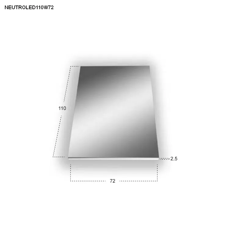 antoniolupi NEUTROLED rechteckiger LED-Spiegel, H:110cm, B:72cm, Lichtfarbe:4000K, neutralweiß-NEUTROLED110W72