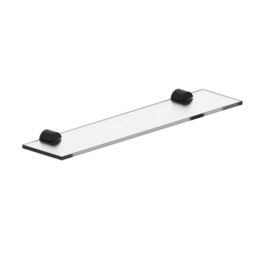 vola T25A Ablage 550mm mit Acrylplatte mit Acrylplatte (8mm) satiniert, schwarz matt/satiniert-T25A-27