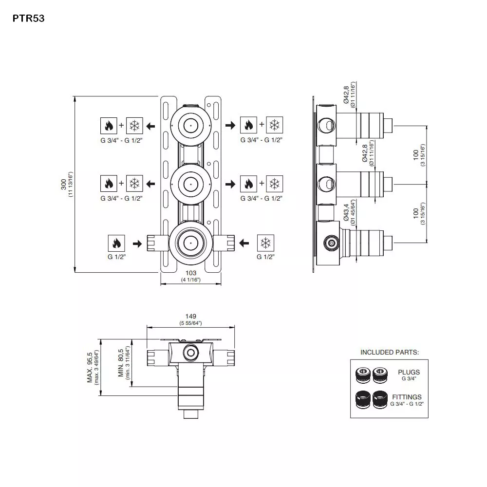 cea Unterputz-Einbauteil-PTR53