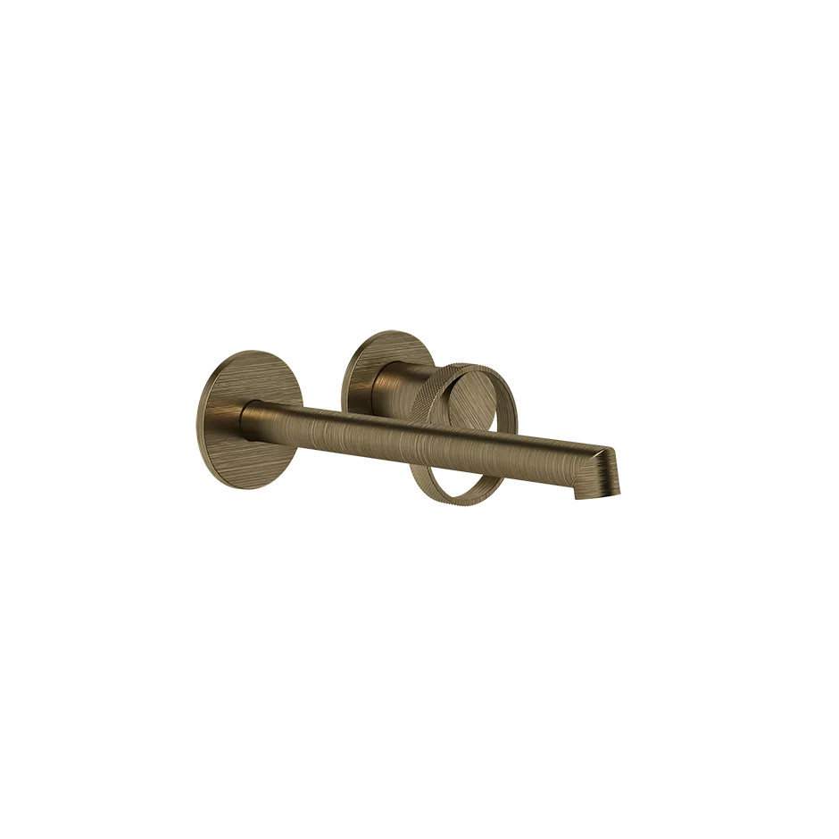 Gessi ANELLO Außenteil für Waschtisch-Einhebelmischer mit Auslauf zur Wandmontage, Ausladung: 175-205mm, mit einzelnen Rosetten 65mm, ohne Ablaufgarnitur, messing antik - 63383713 Gessi ANELLO Außenteil für Waschtisch-Einhebelmischer mit Auslauf zur Wandmontage, Ausladung: 175-205mm, mit einzelnen Rosetten 65mm, ohne Ablaufgarnitur, messing antik - 63383713