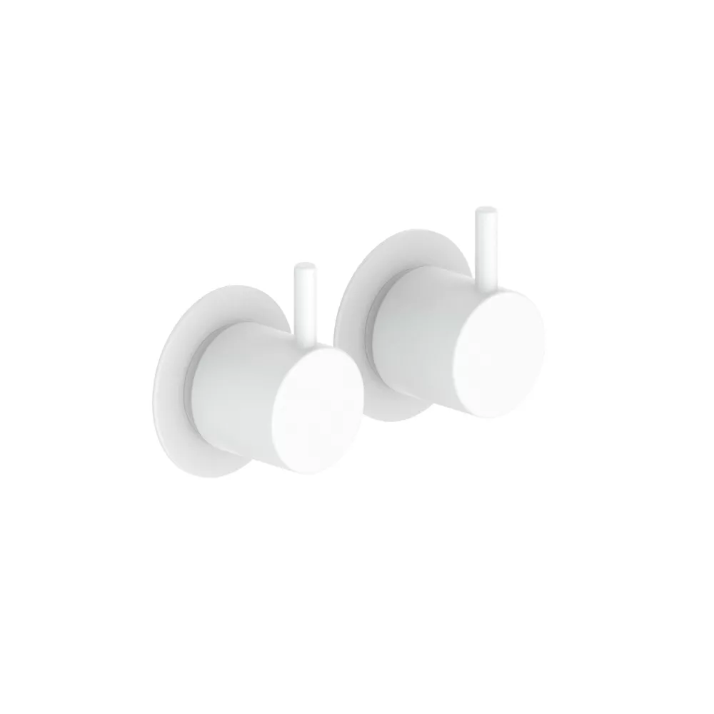 vola 701 Unterputz-Wannen-Zweigriffmischer, ohne Ab-und Überlaufgarnitur, Hebel:25mm, weiß matt-701-28