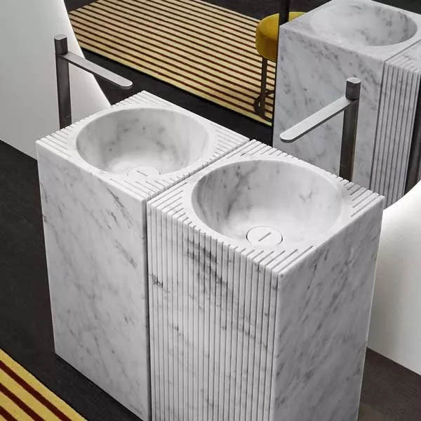 antoniolupi CONTROVERSO freistehendes Waschbecken, 45x45x85cm, bianco carrara-CONTROVERSO