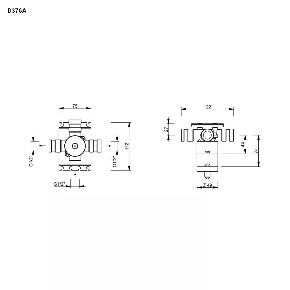 Fantini NOSTROMO Unterputz-Einbauteil-2-Wege-Umstellung 1/2¨-1900D376A
