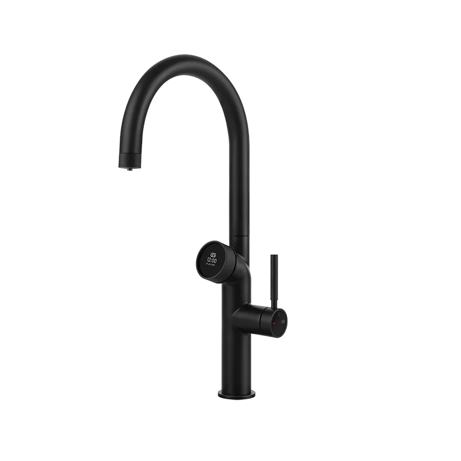 Gessi VITA GESSI Multifunktionsspender mit digitalem Wahlschalter und Einhebelmischer mit schwenkbarem Auslauf, zu kombinieren mit Kühleinheit 60802 und/oder Heißwassereinheit 60806, schwarz matt - 60720299
