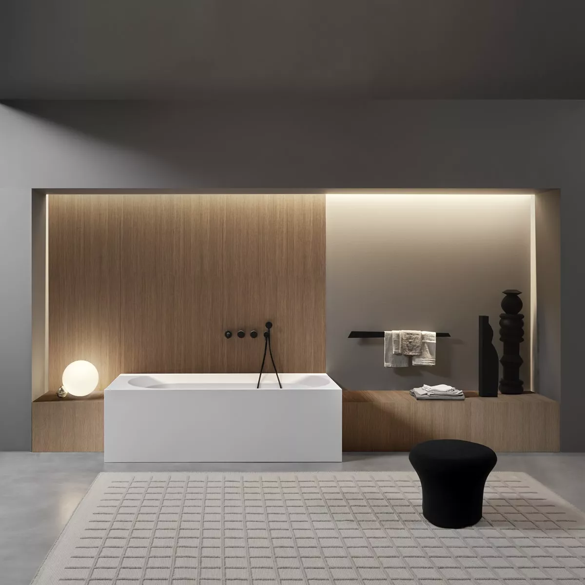 antoniolupi OASI rechteckige freistehende Badewanne aus Cristalplant®, Breite: 170cm, Tiefe: 75cm, weiß matt-OASI70