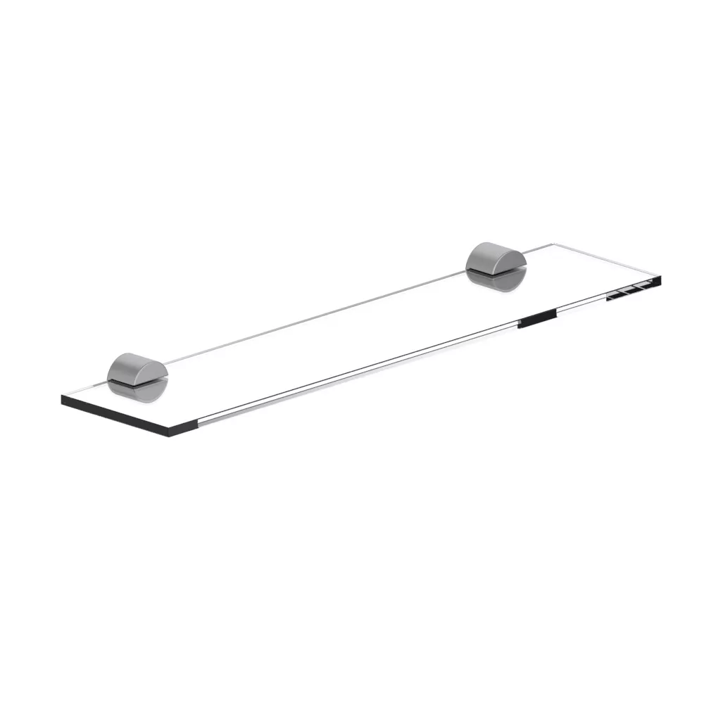 vola T25G Ablage 550mm mit Glasplatte mit Glasplatte (8mm) klar, chrom matt/klar-T25G-20 vola T25G Ablage 550mm mit Glasplatte mit Glasplatte (8mm) klar, chrom matt/klar-T25G-20
