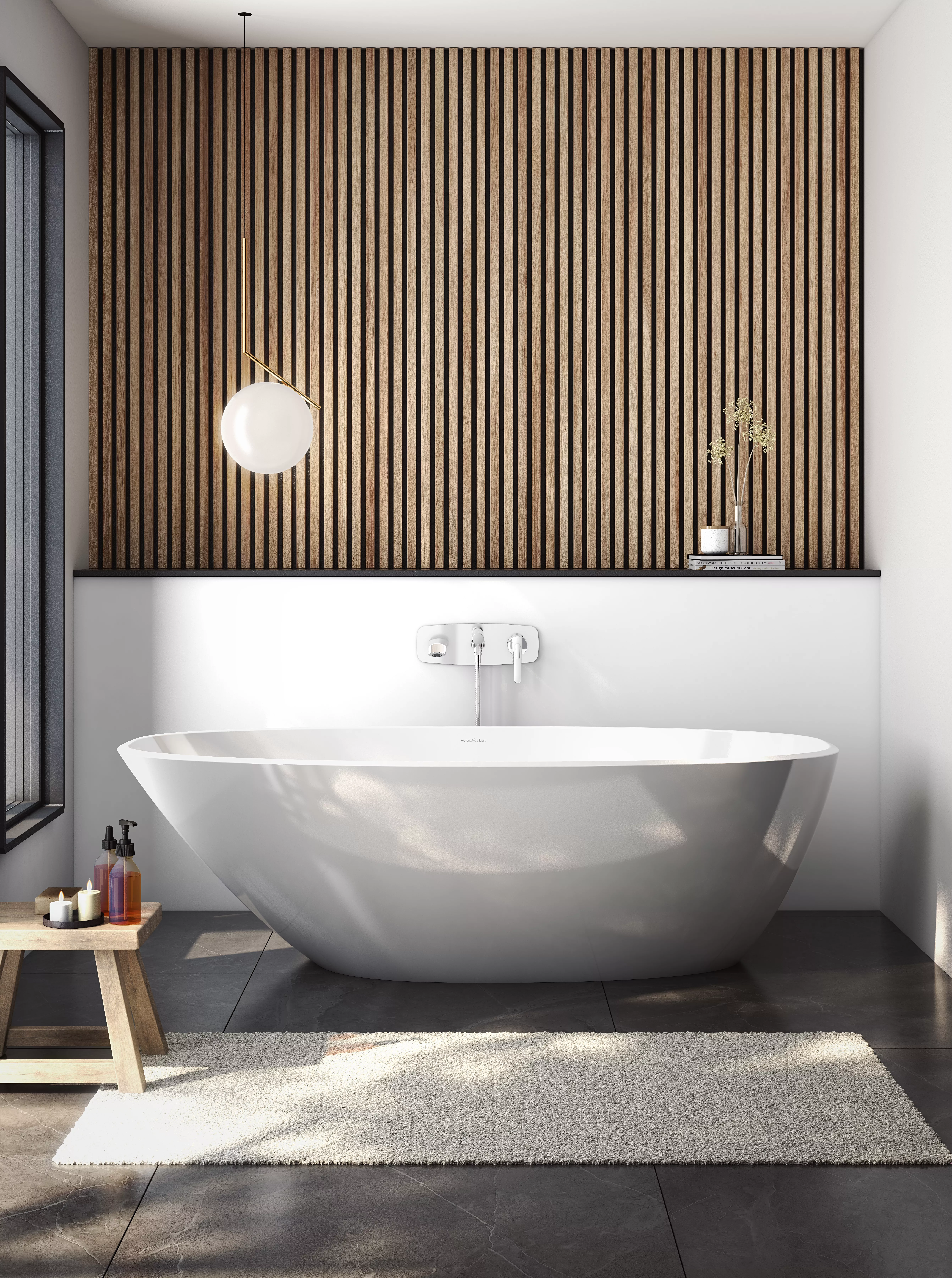 victoria + albert MOZZANO freistehende Badewanne, 169x76x55cm-MO2M-N-SM-NO