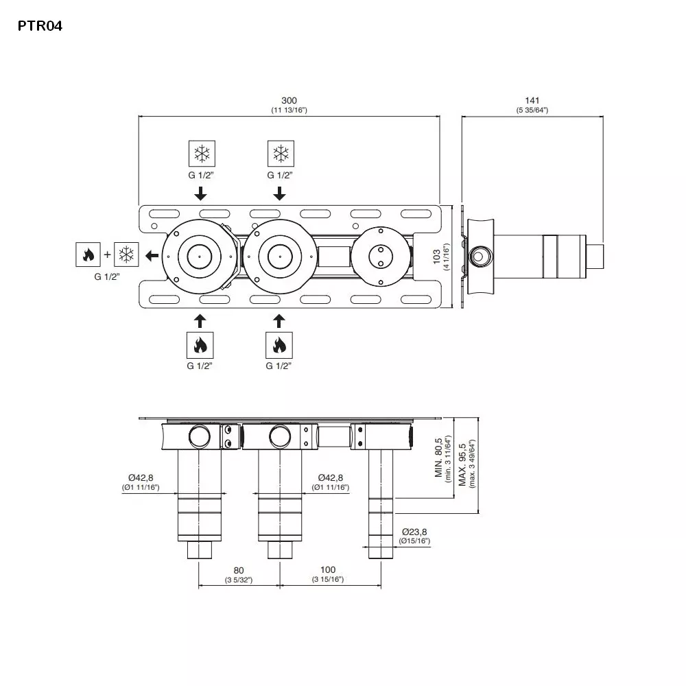 cea Unterputz-Einbauteil-PTR04