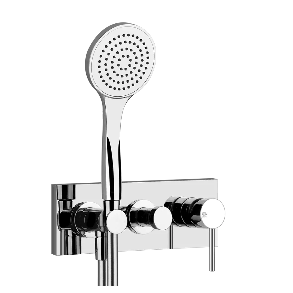 Gessi VIA TORTONA Fertigmontageset für Dusch-Einhebelmischer zur Wandmontage, mit automatischem 2-Wege-Umsteller zum Ziehen, Wandanschlussbogen, Schlauch 1,50m und Antikalk-Handbrause, chrom - 44829031 Gessi VIA TORTONA Fertigmontageset für Dusch-Einhebelmischer zur Wandmontage, mit automatischem 2-Wege-Umsteller zum Ziehen, Wandanschlussbogen, Schlauch 1,50m und Antikalk-Handbrause, chrom - 44829031