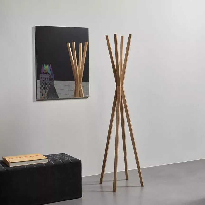 antoniolupi EXTRO Kleiderständer aus Eichenholz, Breite: 40cm, Höhe: 160cm, Tiefe: 40cm, rovere naturale-EXTRO-ROVERE-NATURALE