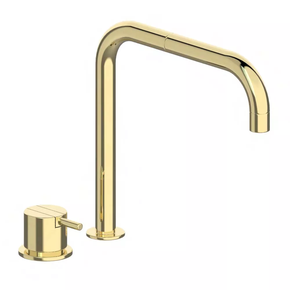 vola 590 Einhebelmischer ohne Ablaufgarnitur, Ausladung:200mm, Hebel:25mm, messing poliert-590-19