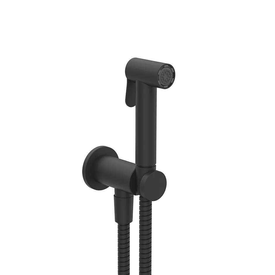 Gessi ANELLO Hygiene-Shut-Off-Handbrause mit Wandschlussbogen und Brausehalter zur Wandmontage, 1/2 Anschluss, schwarz matt - 14431299 Gessi ANELLO Hygiene-Shut-Off-Handbrause mit Wandschlussbogen und Brausehalter zur Wandmontage, 1/2 Anschluss, schwarz matt - 14431299