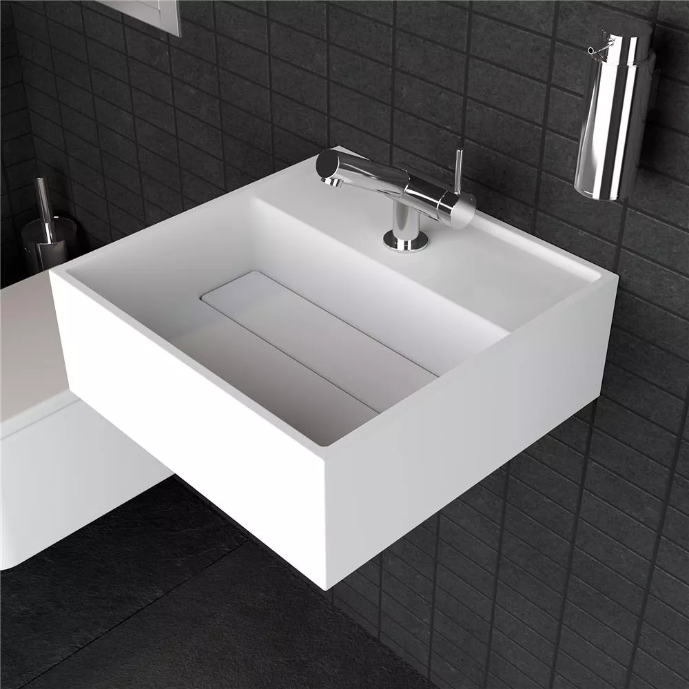 cosmic COMPACT Waschbecken, 40x40x15cm, mit 1 Hahnloch, weiß matt-WJC739L0601500