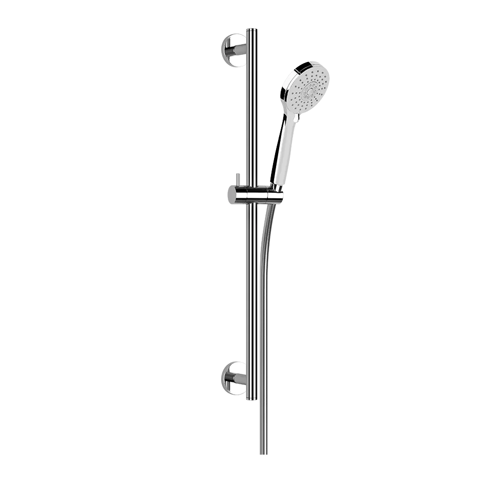 Gessi EMPORIO Brausestange zur Wandmontage, Stichmaß: 600mm, 3-Strahl, mit Schlauch 1,50m, Antikalk-Handbrause und runder Rosette, 1/2 Anschluss, chrom - 47308031