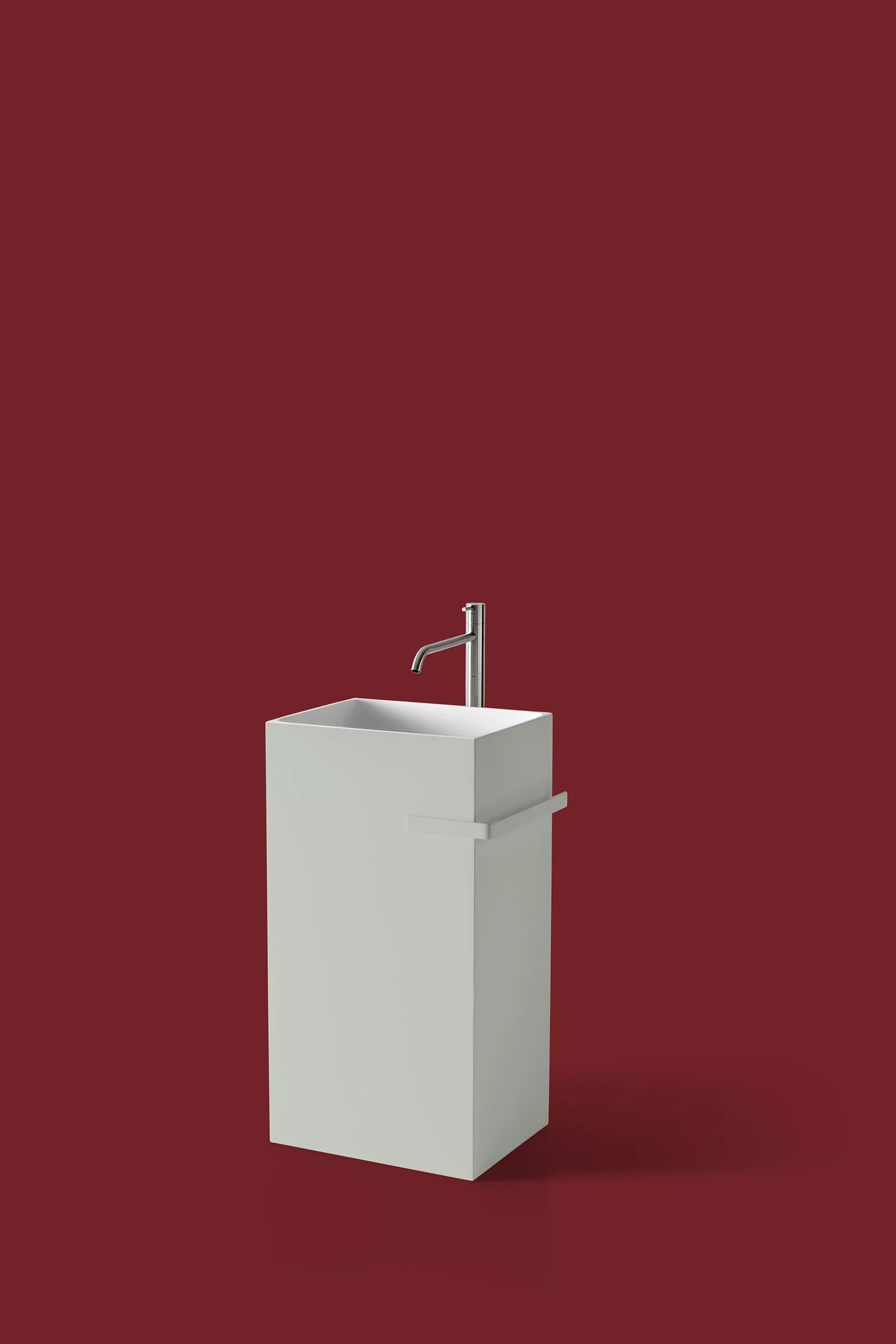antoniolupi FUSTO freistehendes Waschbecken aus Flumood®, Breite: 45cm, Tiefe: 35cm, Höhe: 85cm, innen weiß matt, außen lackiert nach antoniolupi Farbkarte - FUSTO-5-DIV