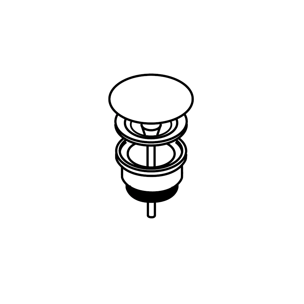 Agape Push-Open Ablaufgarnitur 1”1/4 für Waschbecken mit Überlauf, chrom gebürstet - MET0562SP Agape Push-Open Ablaufgarnitur 1”1/4 für Waschbecken mit Überlauf, chrom gebürstet - MET0562SP