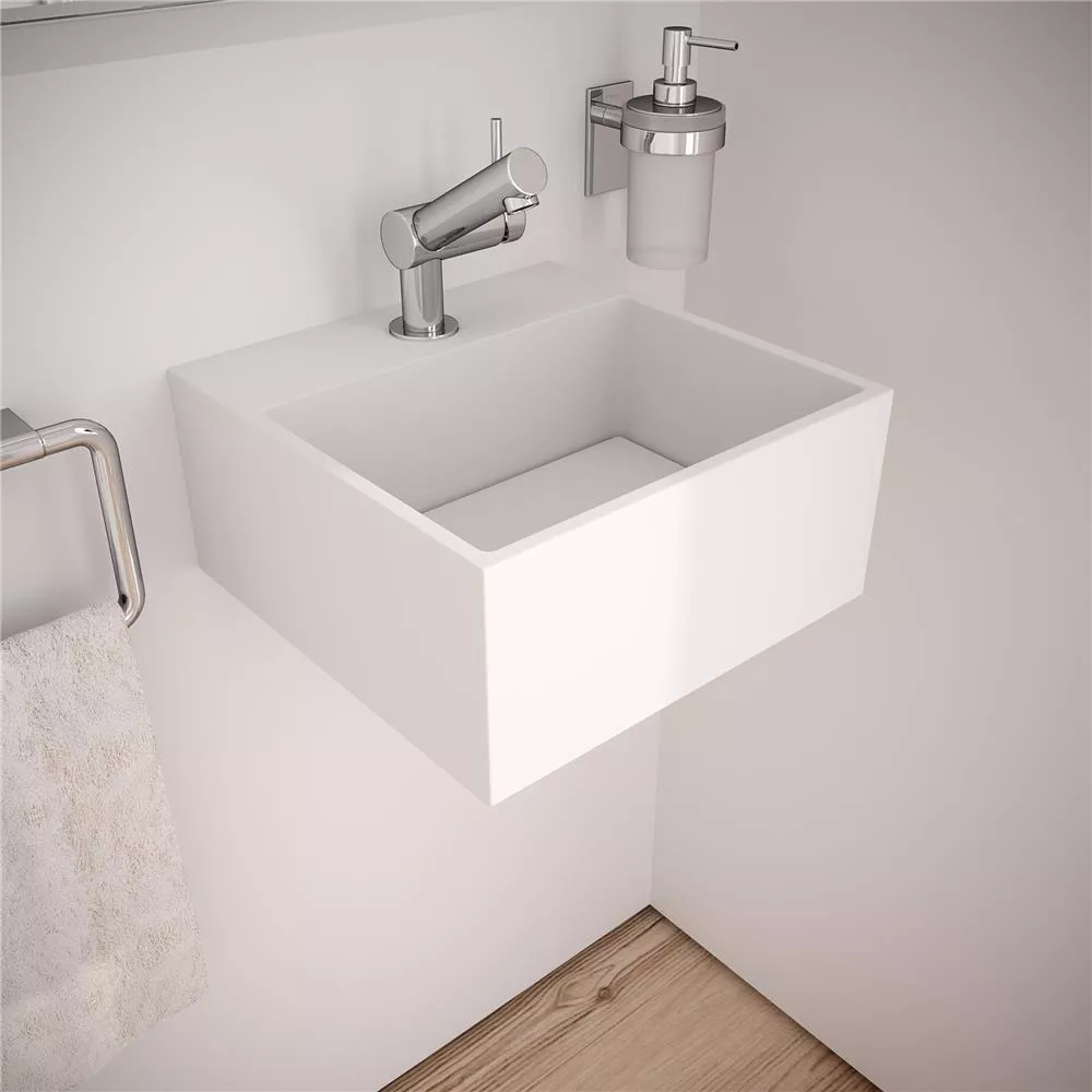 cosmic COMPACT Waschbecken, 32,5x32,5x15cm, mit 1 Hahnloch, weiß matt-WJC739L0401500