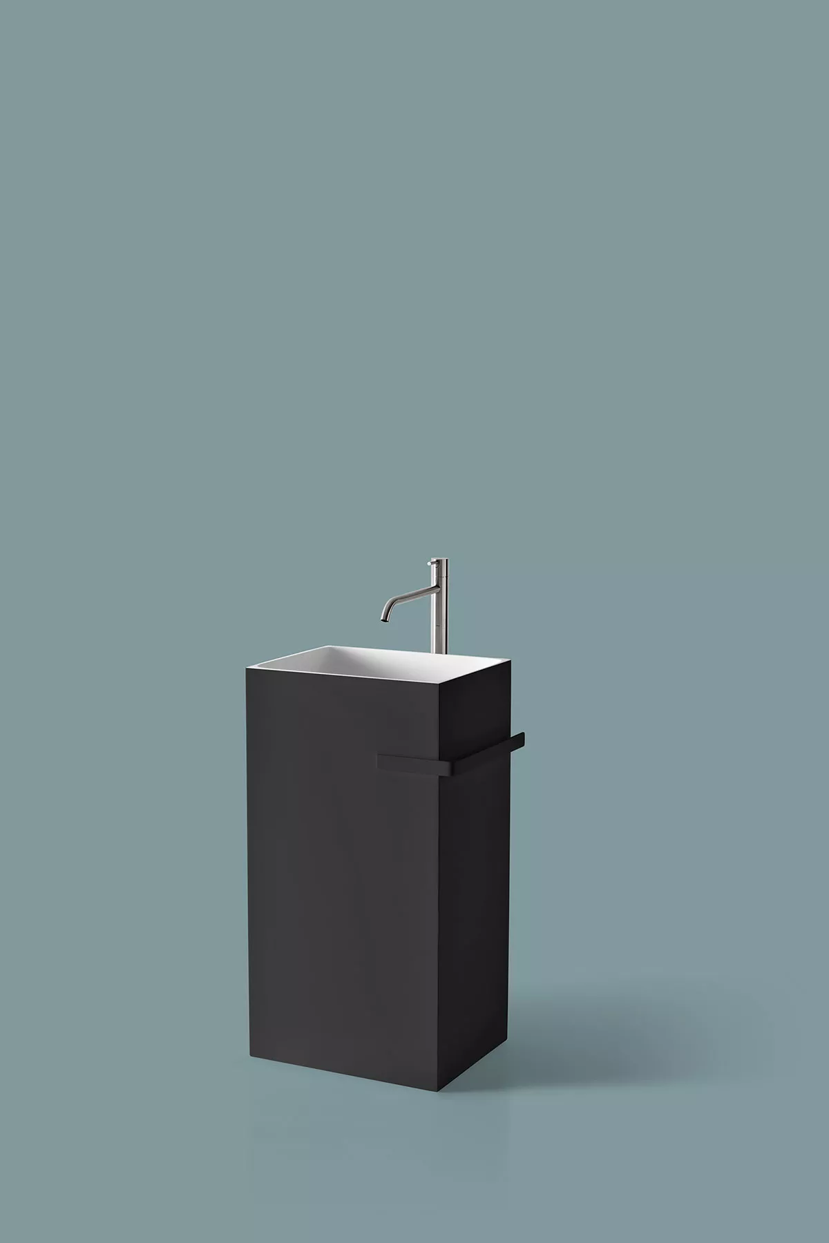 antoniolupi FUSTO freistehendes Waschbecken aus Flumood®, Breite: 45cm, Tiefe: 35cm, Höhe: 85cm, innen weiß matt, außen lackiert nach antoniolupi Farbkarte - FUSTO-5-DIV