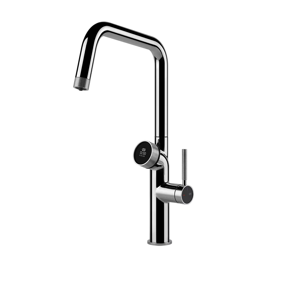 Gessi VITA GESSI Multifunktionsspender mit digitalem Wahlschalter und Einhebelmischer mit schwenkbarem Auslauf, zu kombinieren mit Kühleinheit 60802 und/oder Heißwassereinheit 60806, chrom - 60721031