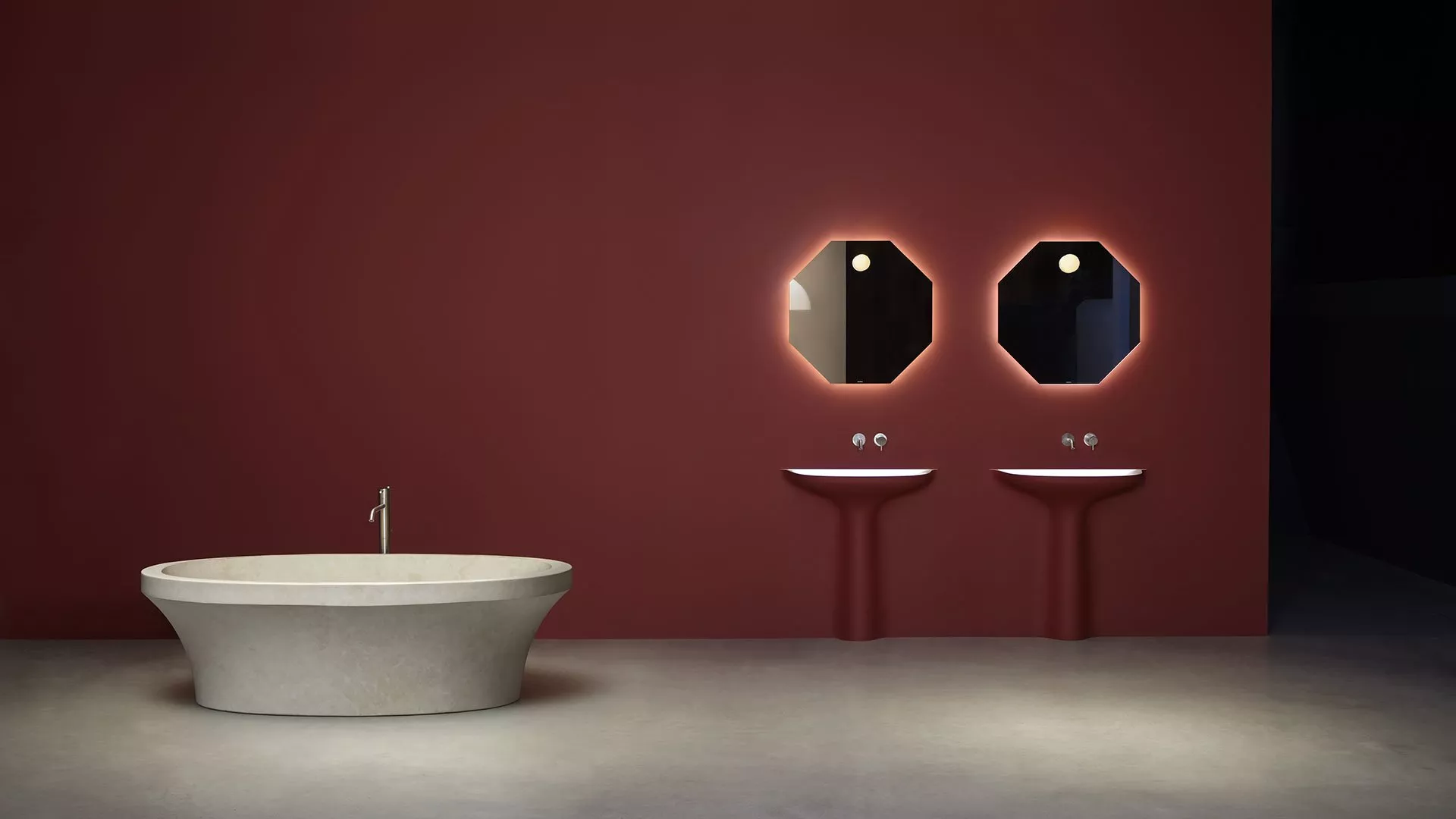 antoniolupi CALICE Wandeinbaubecken, 81x38x85cm, mit LED-Beleuchtung-CALICEL
