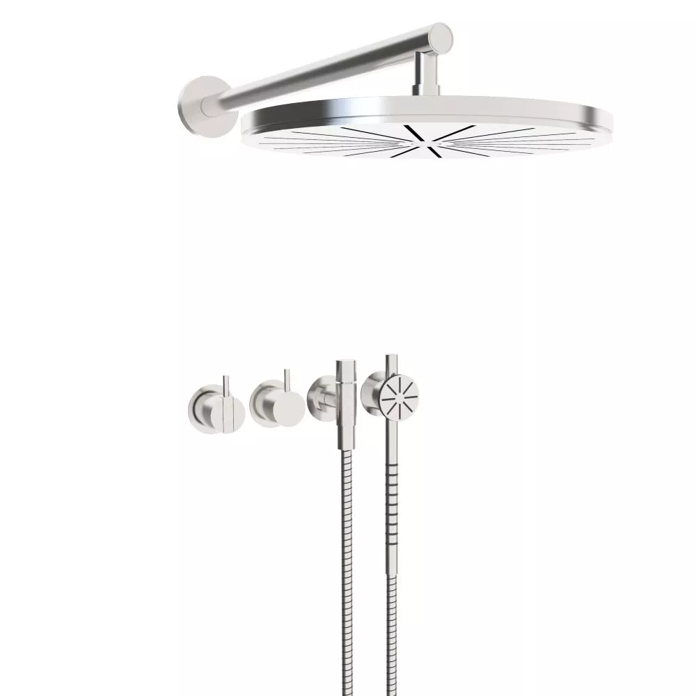vola 2471S-061 Unterputz-Brause-Einhebelmischer mit 2-Wege-Umstellung, Wand-Regenbrause 060, Hebel:25mm, chrom-2471S-061-16